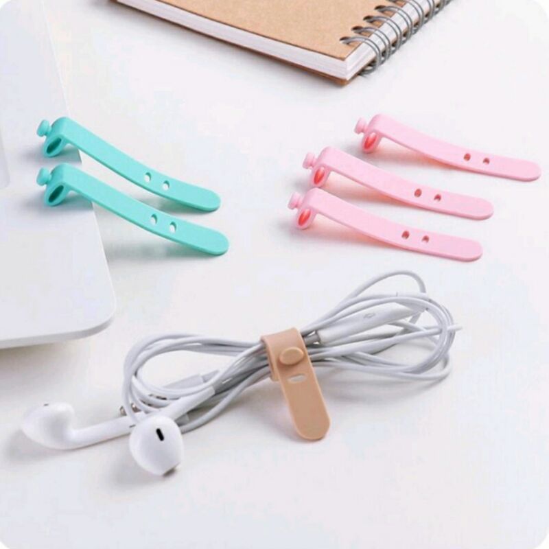 Pengikat Kabel Charger Silicon Kabel Organizer Cable Clip Cord Holder