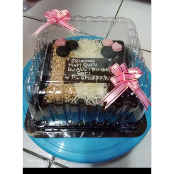 Mika Kue Tart Model &quot;KOTAK&quot; CT25 Warna Hitam Alas dan Tutup 10PCS