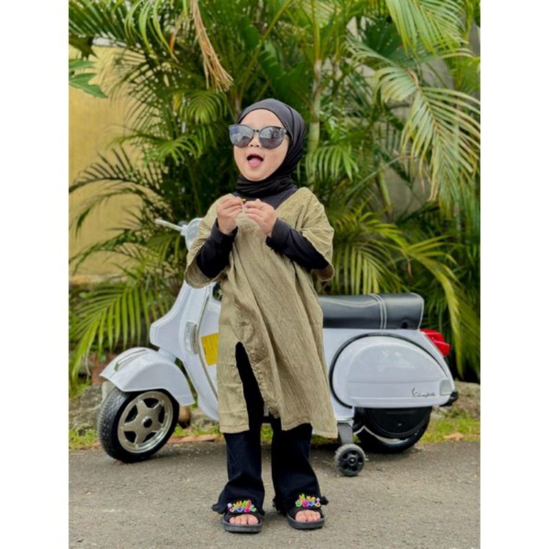 MOANA LONG SQUARE DRESS 2-4 tahun dress anak perempuan crinkle