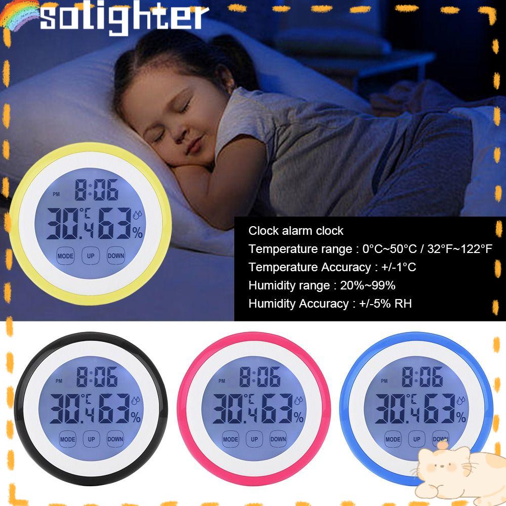 Solighter Digital Thermo-hygrometer Untuk Jam Alarm Indoor Bulat Rumah