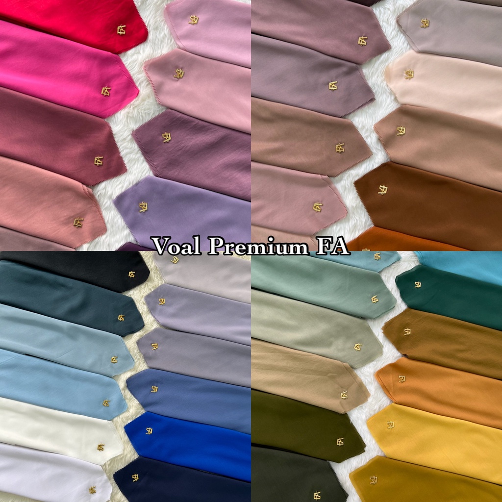 Segiempat Voal Premium Lasercut Polos 110x110 LOGO PLAT GOLD NEW Safa Hijab