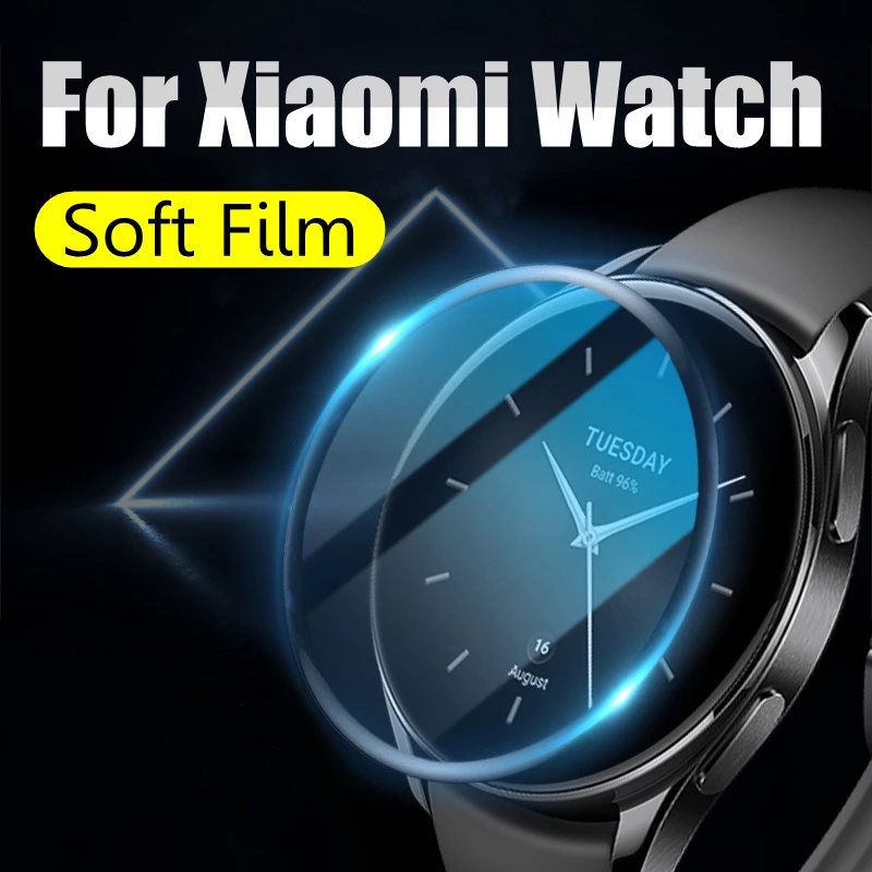 Film Pelindung Layar Serat PMMA Full Lengkung HD Bening Fleksibel Lembut, Smart Watch Film Anti Gores, Kompatibel Dengan Xiaomi Watch S2