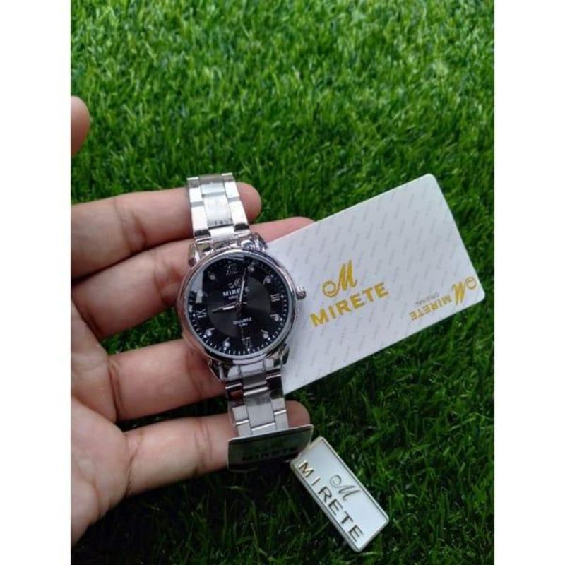 Jam Tangan Wanita import Mirete Original Rantai Stainless Steel Tahan Air Free Batrai Cadangan