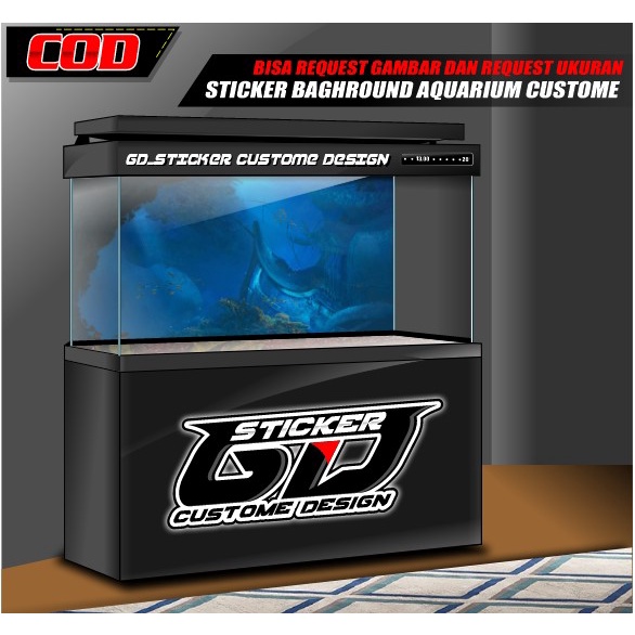 STICKER AQUARIUM / BACKGROUND AQUARIUM / WALLPAPER AQUARIUM ANDER WATER KAPAL ALAM BISA CUSTOM / BAW
