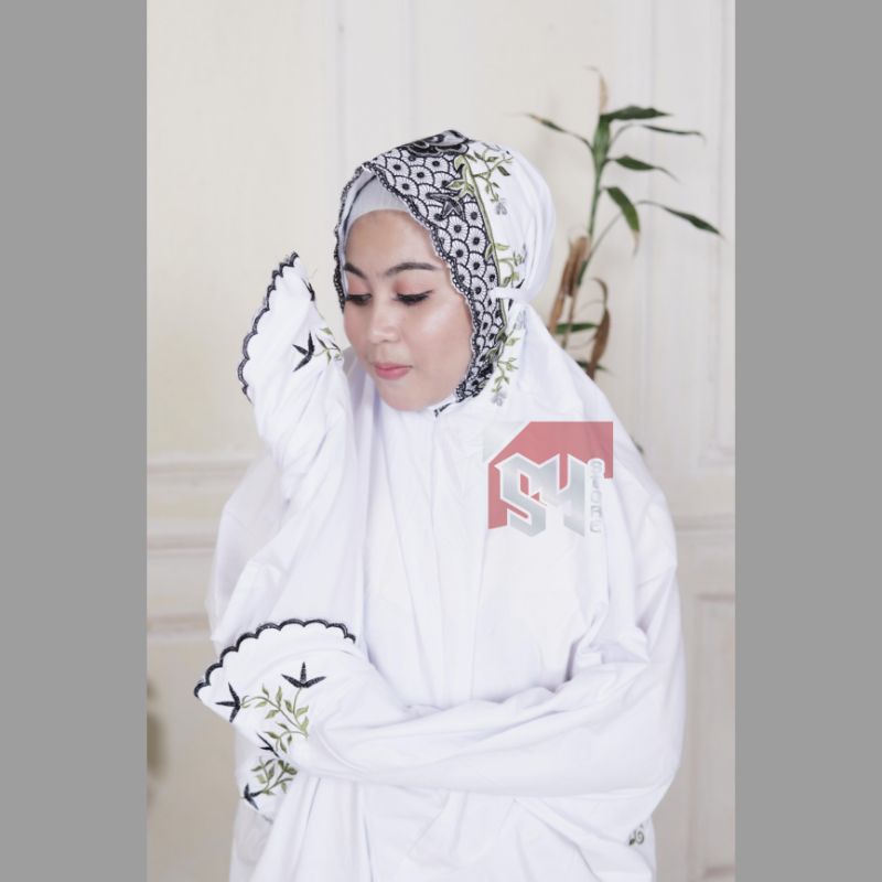 MUKENA DEWASA TERUSAN BORDIR BAHAN POLINO MUKENA TELEKUNG DEWASA 1