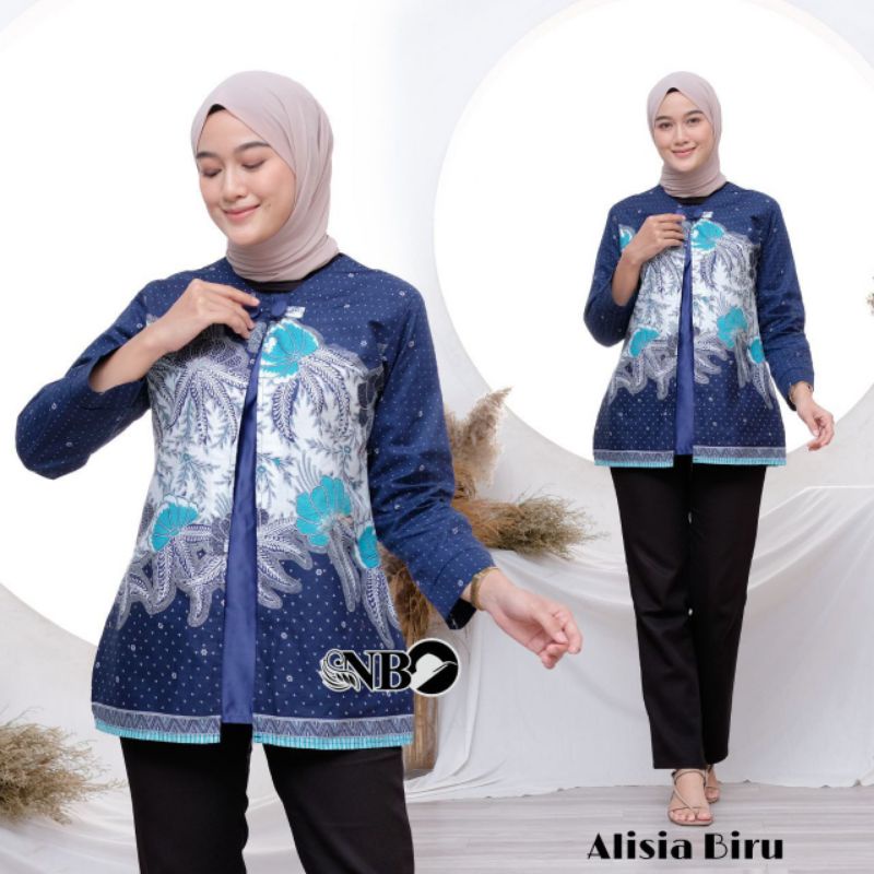 Blouse Batik Wanita Model Bolero Daun Alisia / Atasan Batik Wanita Casual / Blouse Batik /  Batik Kerja / Atasan Batik Kantor / New Motif / Batik Wanita Kekinian