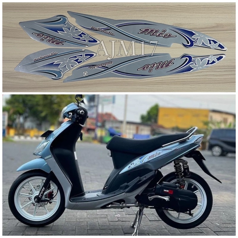 STIKER STRIPING MOTOR MIO SPORTY 2004 BIRU MUDA TELOR ASIN