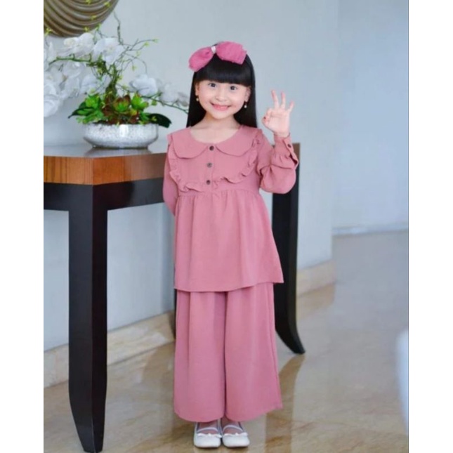 aruna set anak usia 3-12 th/one set crinkel anak terbaru/setelan crinkel anak