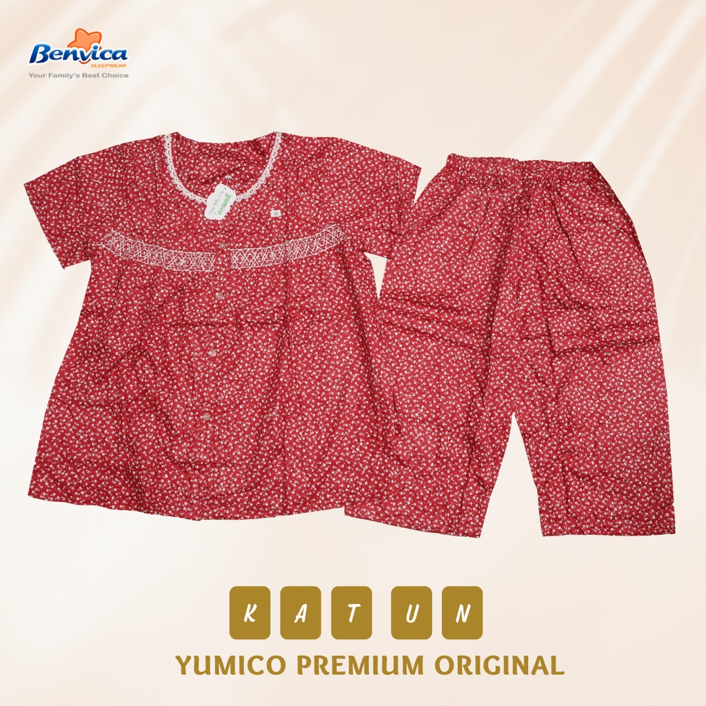 BAJU TIDUR SETELAN CELANA 3/4 KATUN PREMIUM YUMICO