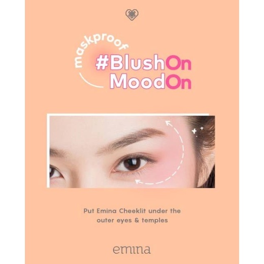 EMINA Cheek Lit Pressed Blush Indonesia / Blush On 3.5g / Perona Pipi Buildable Matte Finish Intense Color / Blushon Blusher Padat Natural Warna Pigmented / Cosmetic Kosmetik Makeup Face Make Up Series / Highlighter Stick Cream Compact Powder Bedak Wajah