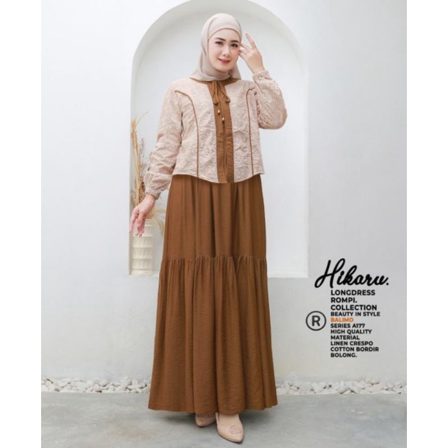 GAMIS MEWAH BALIMO KATUN BORDIR KOMBINASI ROMPI
