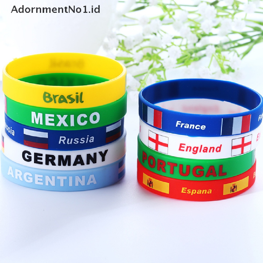 [AdornmentNo1] Bendera Sepak Bola Gelang Silikon Olahraga Wrist Band Rescue Activity Commemorative Bracelet [ID]