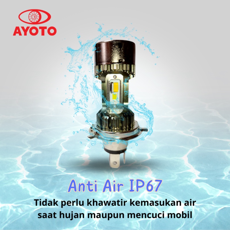 1PC LAMPU LED MOBIL MOTOR AYOTO A2-H4 PNP 45 WATT 10000LM JAMIN TERANG