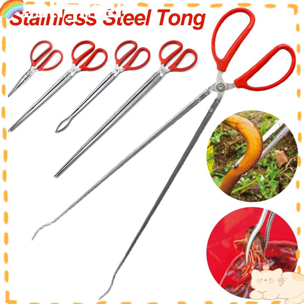 Solighter Tong Stainless Steel Penjepit Kepiting Gigi Anti slip Alat Tangkap Memancing Hand Tools Catch Clamp