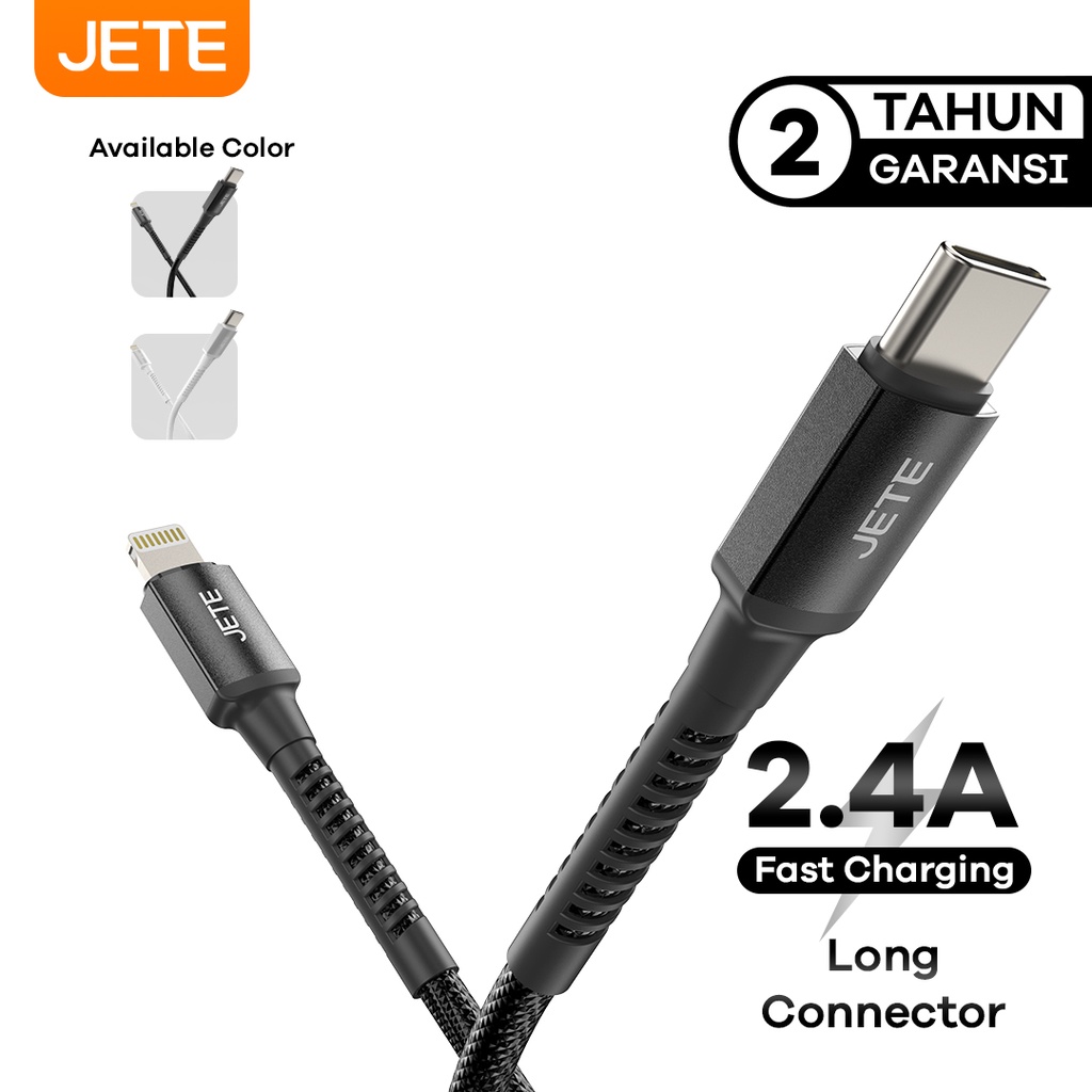 Kabel Data Type C to Lightning PD 20W Fast Charging 2.4A JETE CA2