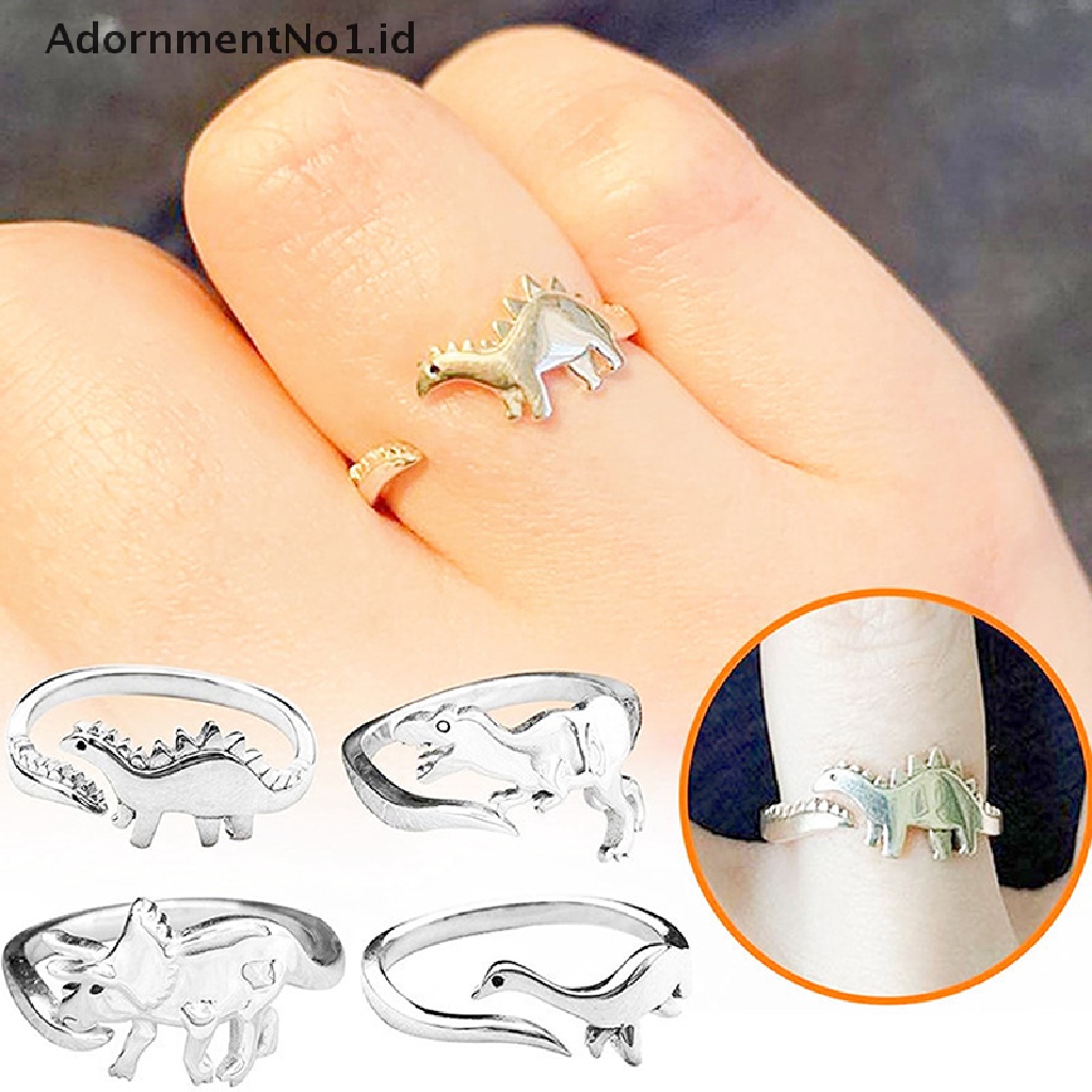 [AdornmentNo1] Cincin Dinosaurus Untuk Wanita Brontosaurus Stegosaurus Cincin Dinosaurus Cincin Dapat Disesuaikan Hadiah [ID]