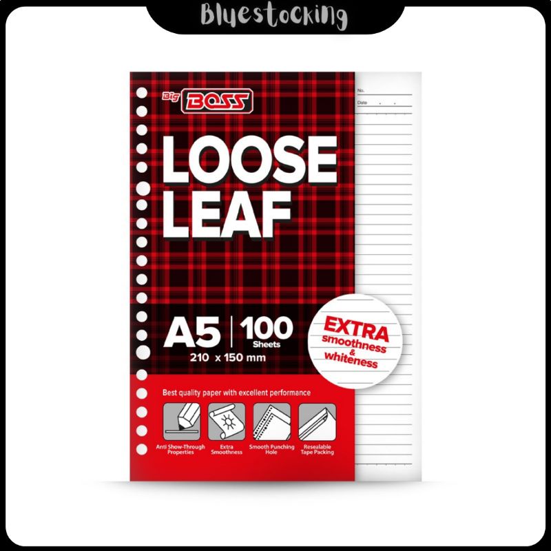 

LOOSE LEAF A5 BIGBOSS ISI 100 LEMBAR/PAK UKURAN 210 x 150 mm MURAH