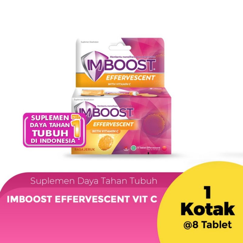 Imboost Effervescent Vitamin C Tube Isi 8 Tablet Rasa Jeruk