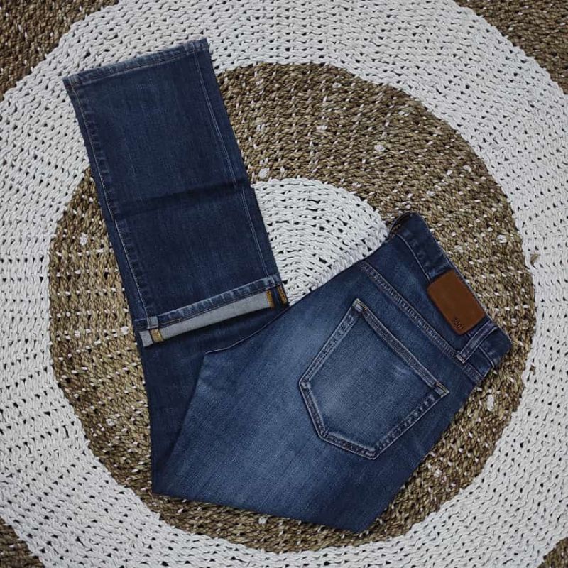 celana jeans pria uniqlo slim straight