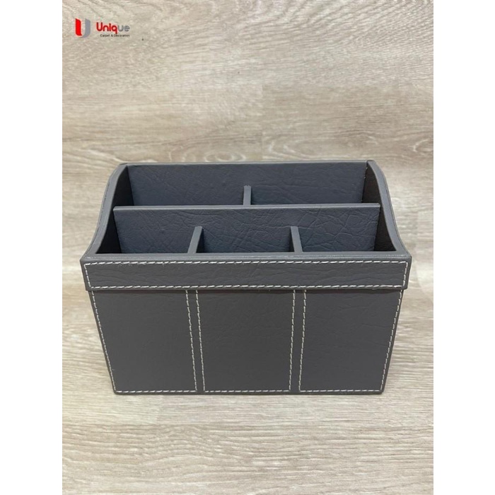 

Tempat Wadah Atk / Kotak Pensil Pena Remot Handphone Bahan Kulit