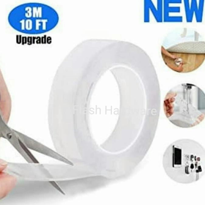 

Lakban doubel dobel tape bening transparan/magic tape SOLIGEN 3 meter flashar66 Buru Order