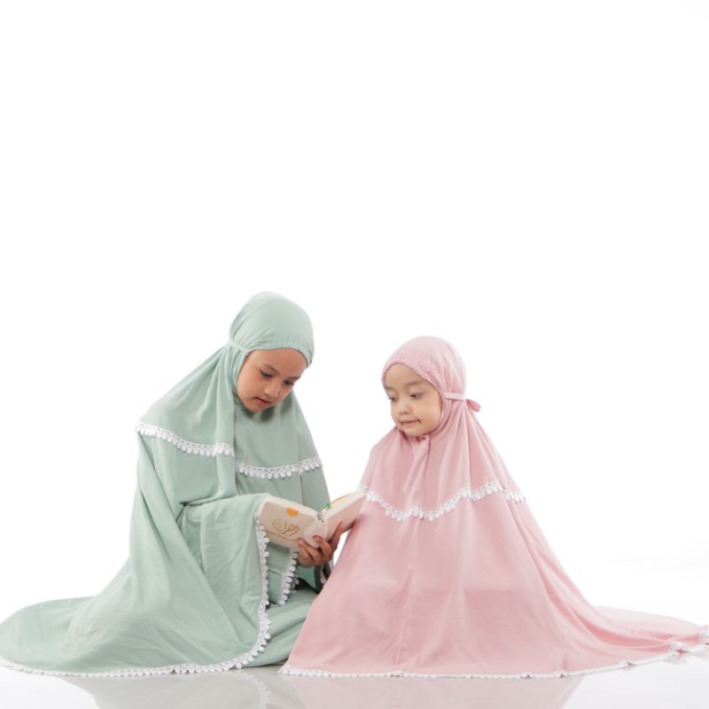 Mukena Anak Perempuan Rayon Twill Polos Terbaru 3 Sampai 14 Tahun