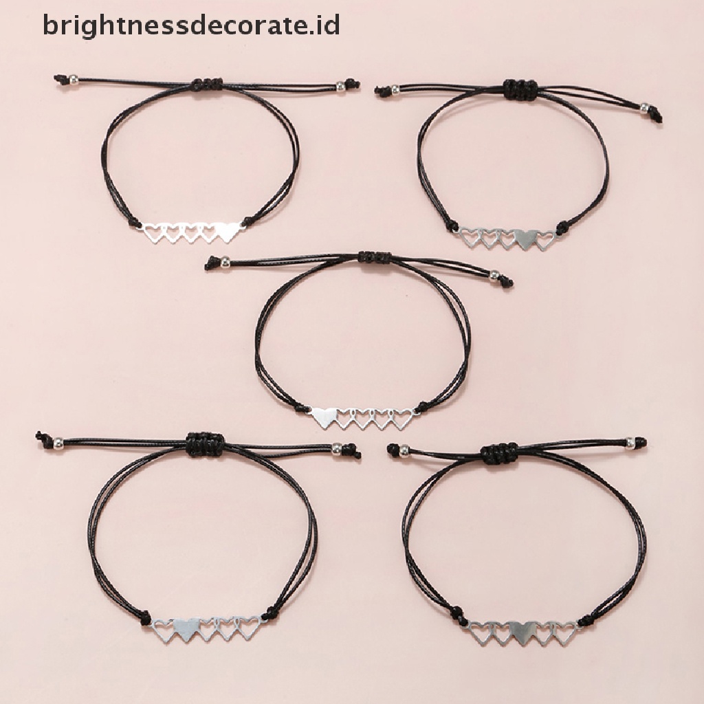 [Birth] 3pcs Gelang Kartu Adik Hati Yang Serasi/Stainless Steel Handmade Braided Charm Bracelet Bangle/Hadiah Perhiasan Persahabatan Untuk Gadis Wanita [ID]