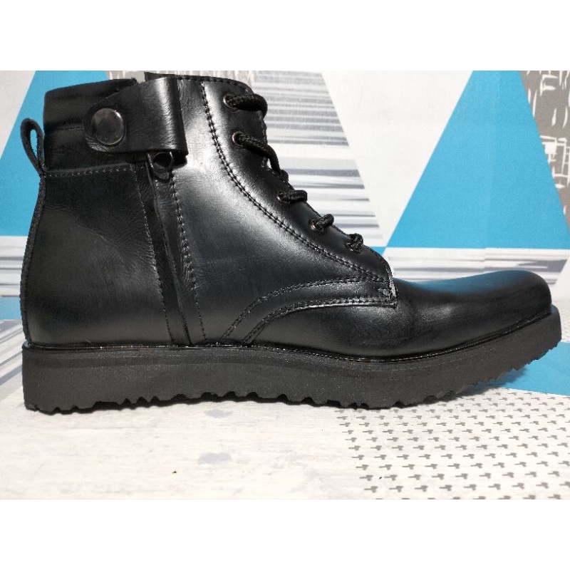 SEPATU PRIA PDH KULIT SAPI ASLI DOOF DINAS TNI POLRI SECURITY SATPAM SATPOL PP SELETING DINAS TNI TE