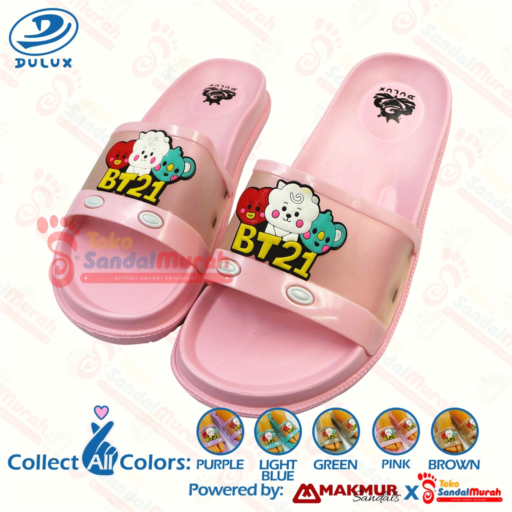 Toko Sendal Murah - Sandal Flip Wanita Kartun Uk 36-40 / Sandal Slop Wanita Simple / Sandal Slop Wanita BT21 / Sandal Slop Karakter Lucu / Sandal Slop Anti Licin / Sandal Slop Kekinian / [ Toko Sendal Murah M 515 B ]