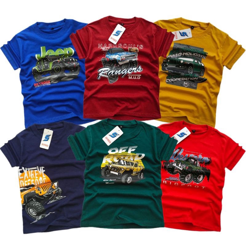 Kaos Distro Anak Series Mobil  kaos offroad