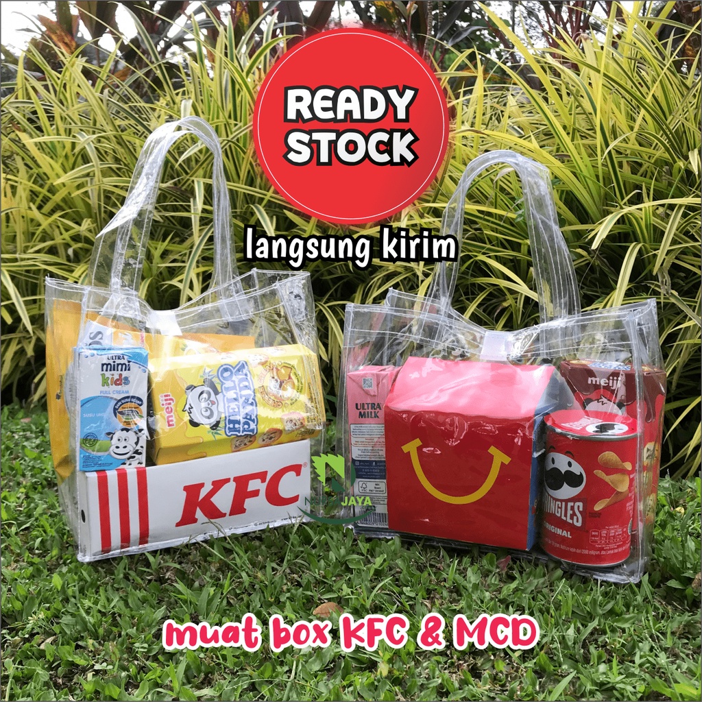 20x25x10 0.13 Tas Mika Transparan Souvenir Tas Ulang Tahun Ultah Hampers Goody Bag