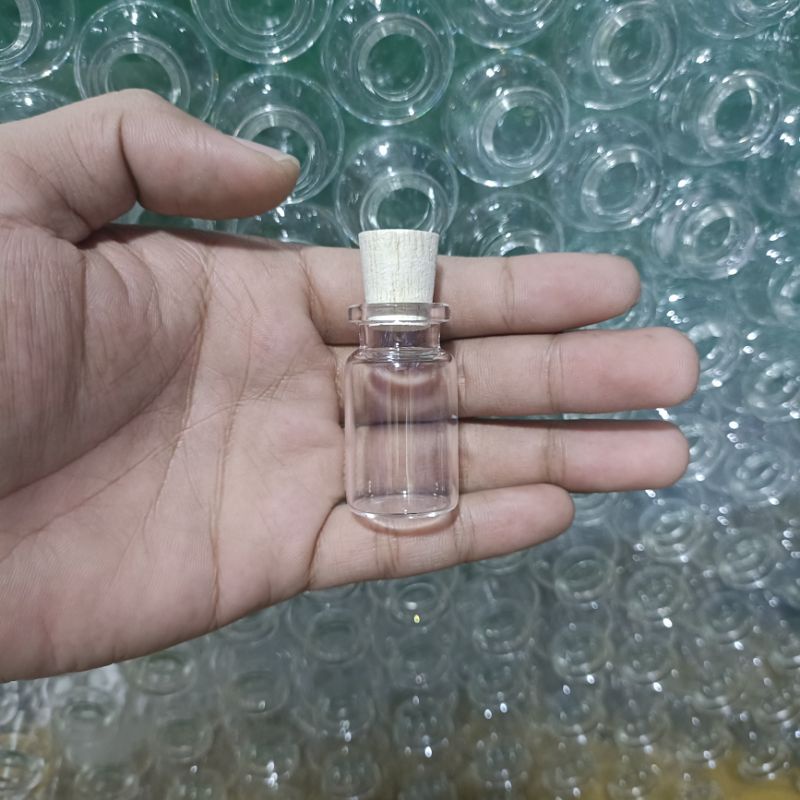 Botol Hias 6ml Tutup Gabus / Botol Kaca 6ml tutup kayu