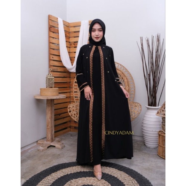 Gamis hitam bordier II abaya hitam II dress muslim