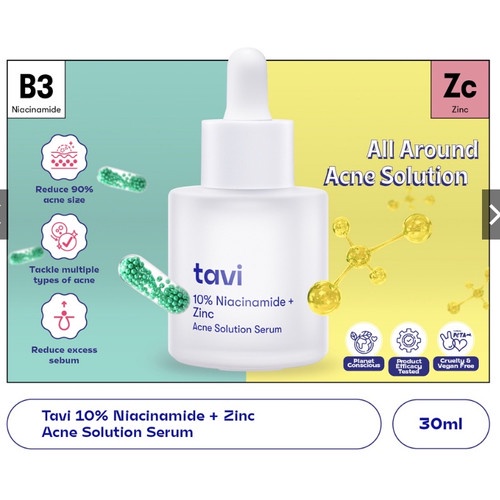 ✦SINAR✦ TAVI Acne Solution Serum 10% Niacinamide+Zinc 30ml