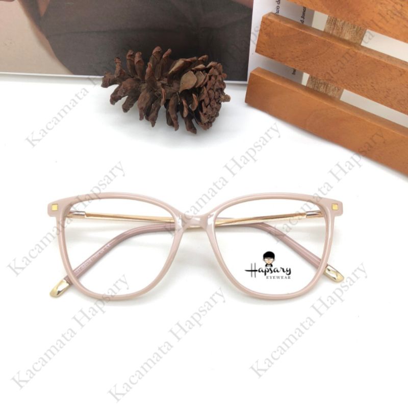 Frame Kacamata Wanita Minus Antiradiasi 92151 | Paket Frame + Lensa Minus Cylinder dan Plus | Anti UV Photocromic Bluecromic