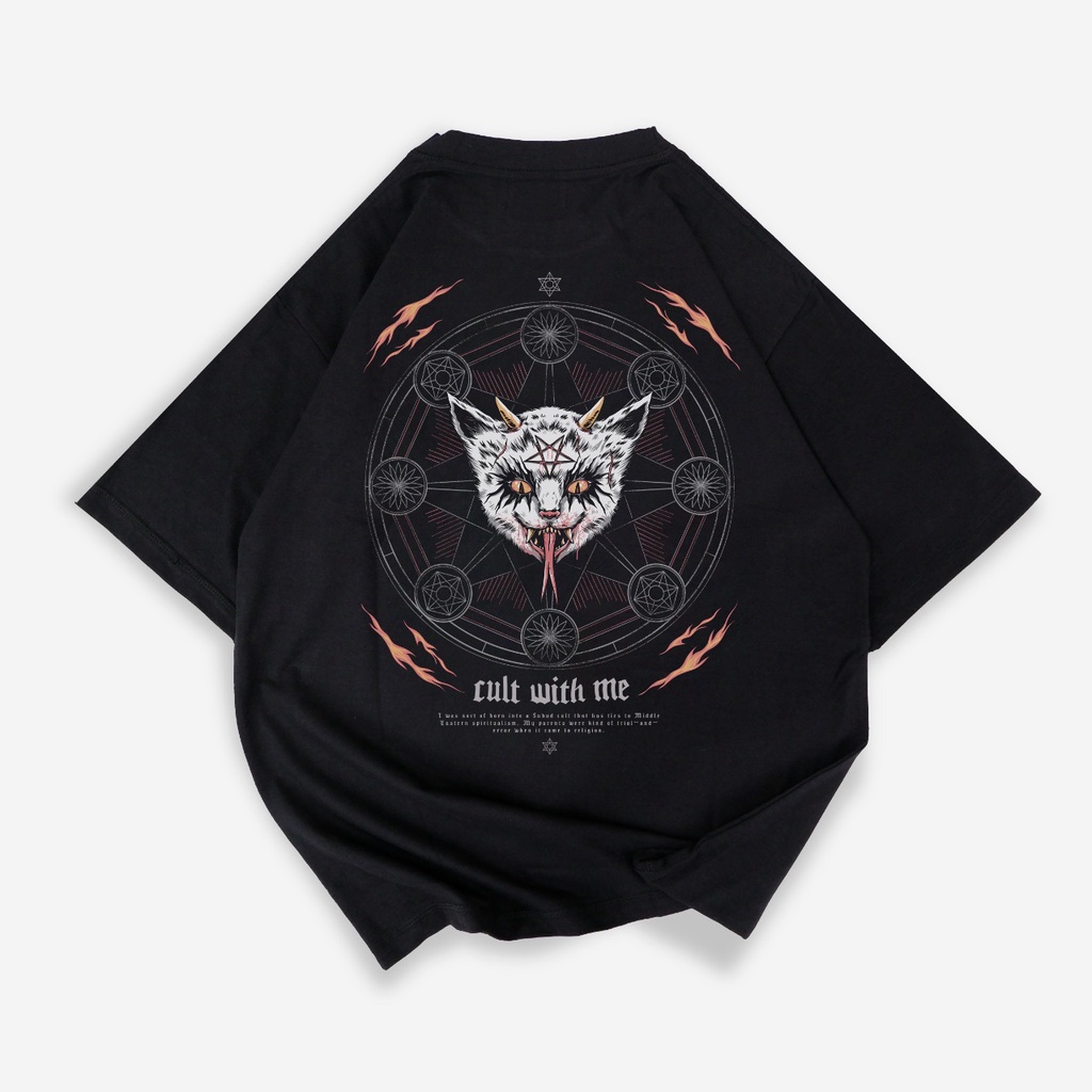 Kaos oversize Fire Cat // pria dan wanita