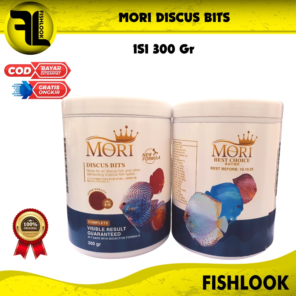 MORI DISCUS BITS Pelet Makanan Ikan Discus Chiclid Tetrabits Pakan Ikan Hias