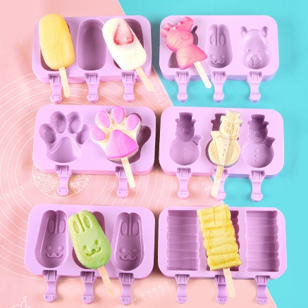 Cetakan Es krim Silikon Karakter Lucu Cetakan Ice Cream Popsicle Coklat Kue Cetakan Agar-agar Jelly Mold Silikon