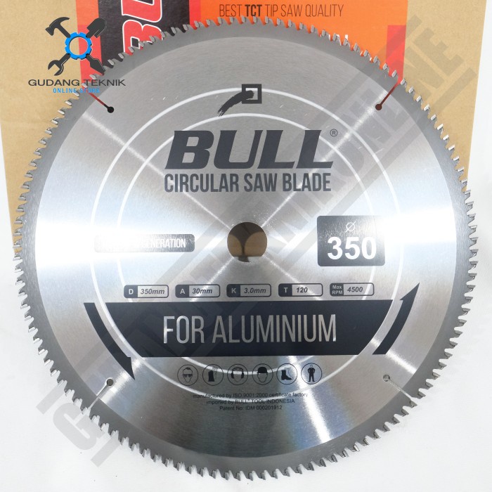 Mata Pisau ALUMINIUM 14&quot; Circular Saw 120T 350 mm BULL / Mata Gergaji Circle 14 Inch 120T Circular Saw Blade BULL