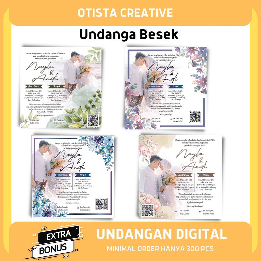 Stiker Undangan Besek/ Undangan Punjungan/ Undangan Kotak Nasi/ Undangan Pernikahan