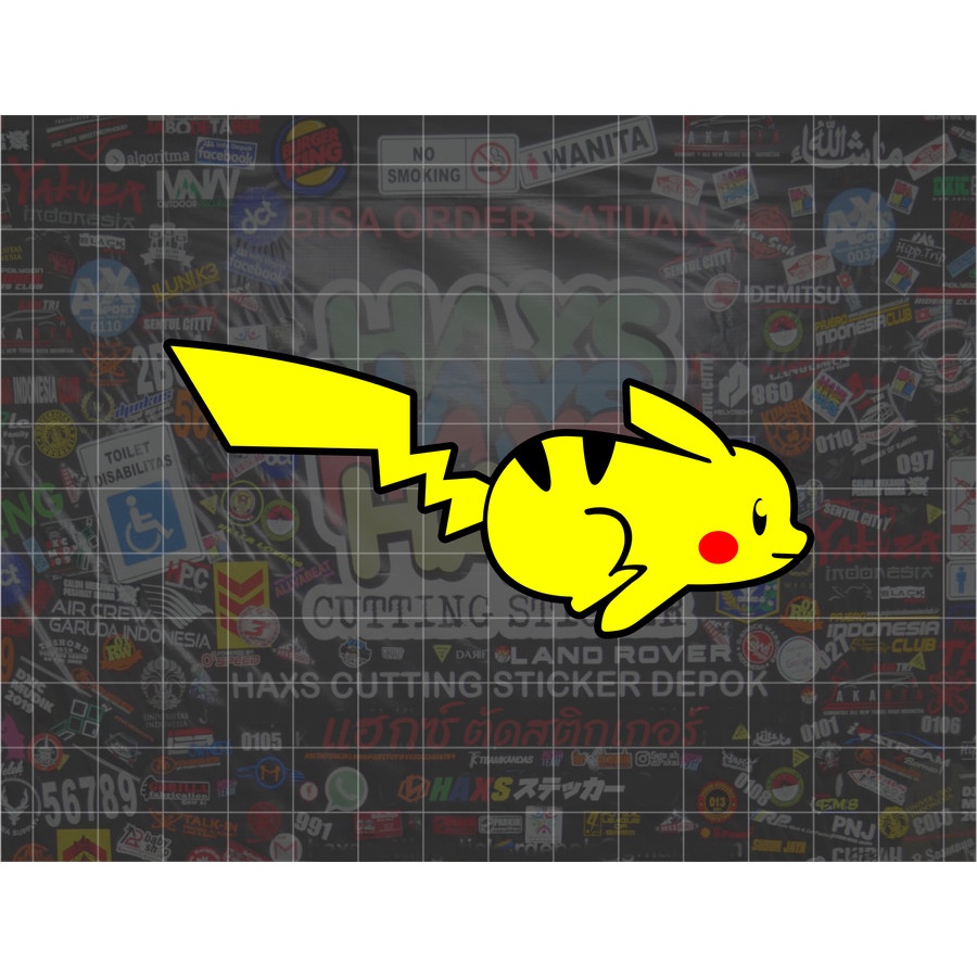 Cutting Sticker Pikachu Loncat Ukuran 10 Cm Untuk Motor Mobil