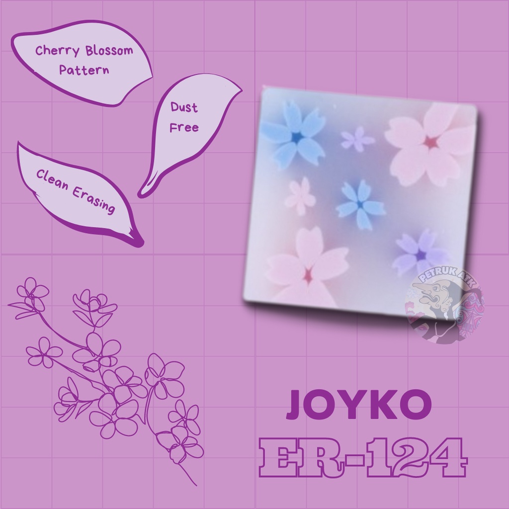 

[PCS] PENGHAPUS PENSIL JOYKO ER-124 MOTIF SAKURA SQUARE*