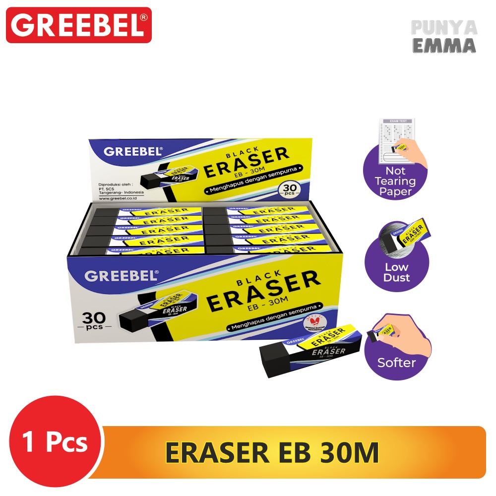 

GREEBEL ERASER EB 30M / PENGHAPUS WARNA HITAM 1PCS