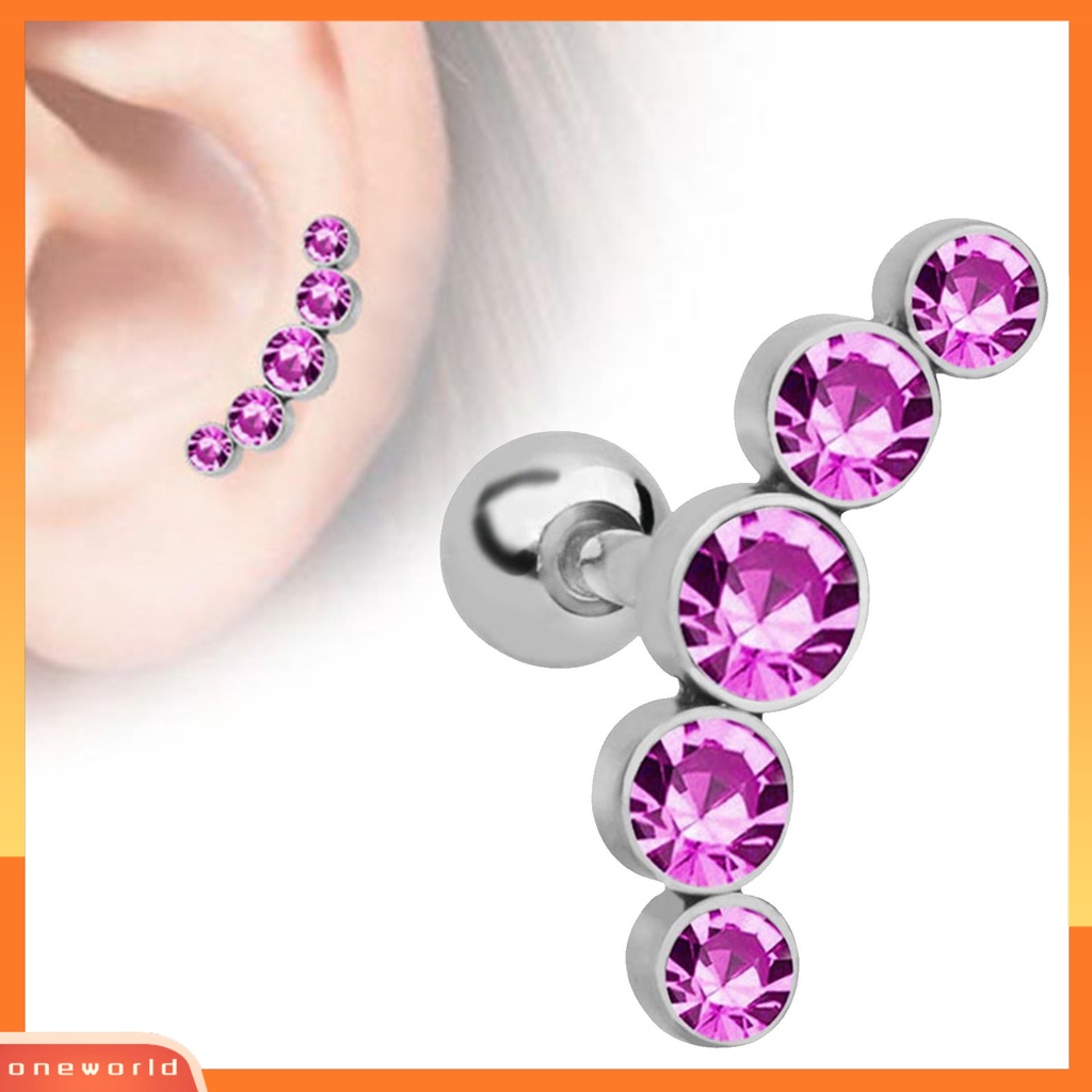 {oneworld} Ear Stud Fashion Desain Unik Metal Elegan Klip Telinga Untuk Outdoor