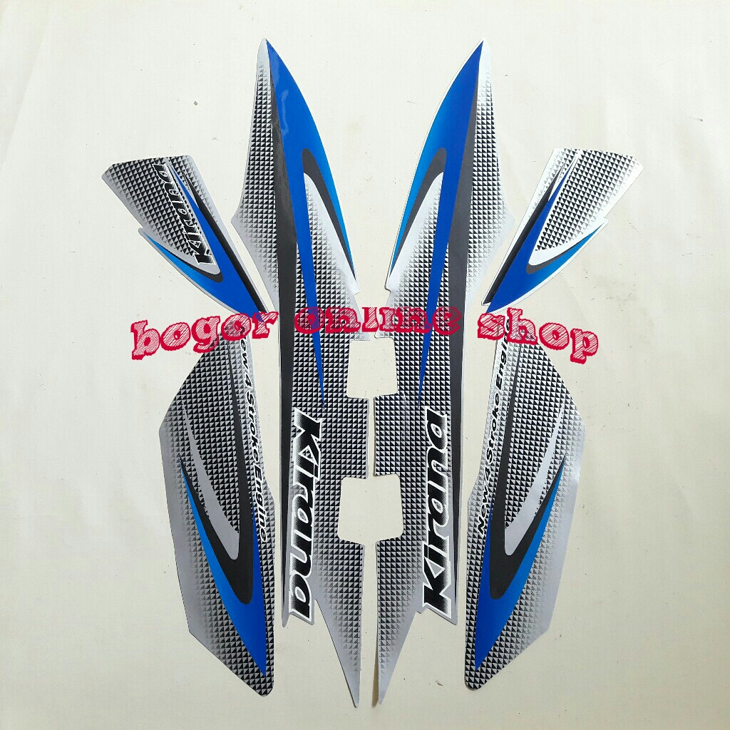 striping motor honda kirana 2005 silver-biru