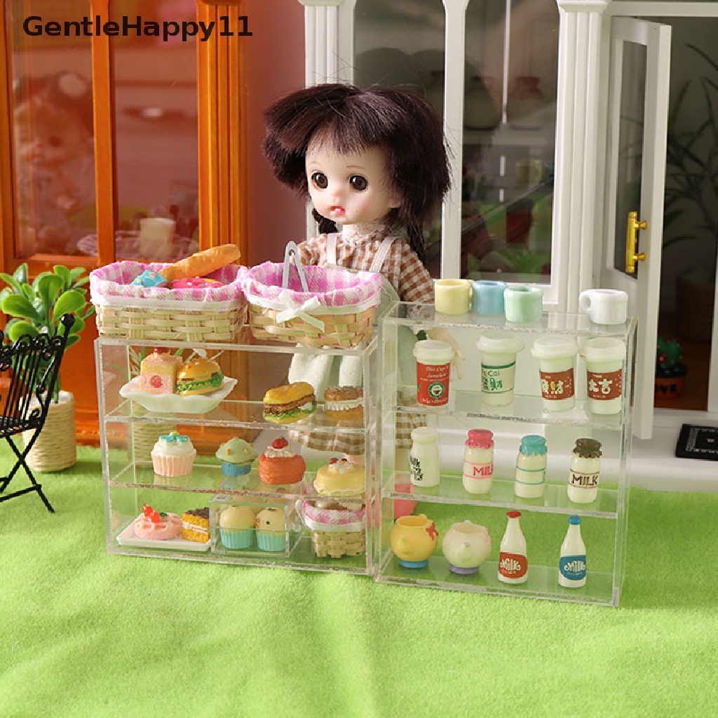 Gentlehappy 1Pc 1: 12rumah Boneka Miniatur Multi-layer Rak Lemari Rak Penyimpanan Lemari Pajangan Showcase Dapur Perabotan Rumah Model Dekorasi Mainan id