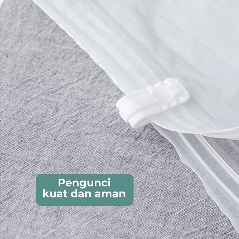 LEXJAKARTA  Vacuum Compression Bag Kantong Plastik Vakum Travel Pakaian Selimut Vakum Kantong Pakaian Vacuum Bag Plastik Vacum Baju Laundry