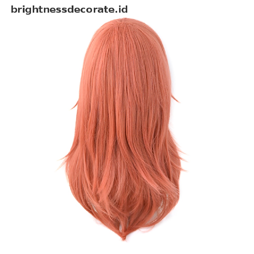 [Birth] Chain Man Cosplay Angel Devil Wig Panjang Natal Warna Orange Tua Wig Cosplay Anime Wig Tahan Panas Wig Sintetis [ID]