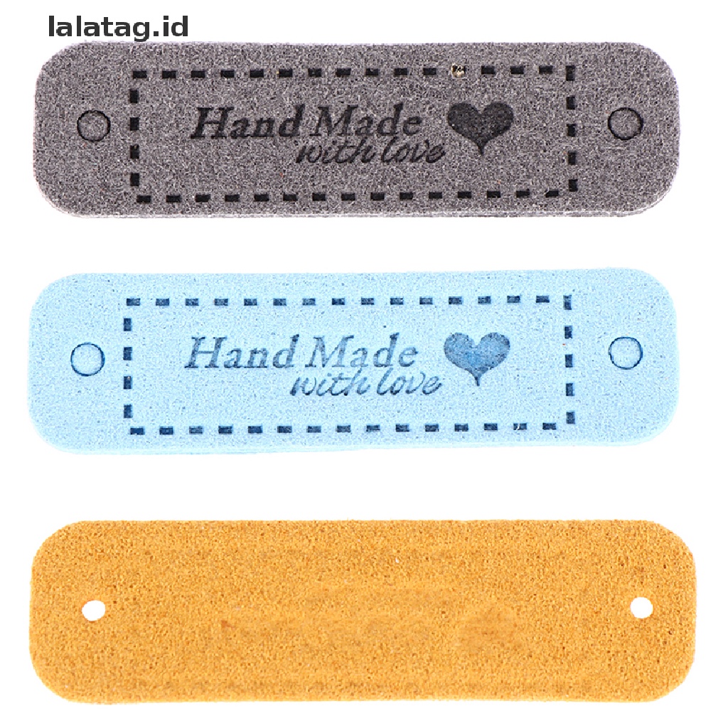 [lalatag] 20pcs Tag Handmade Dengan Label Love Tag Pakaian DIY Kerajinan Jahit 56 * 15MM [ID]