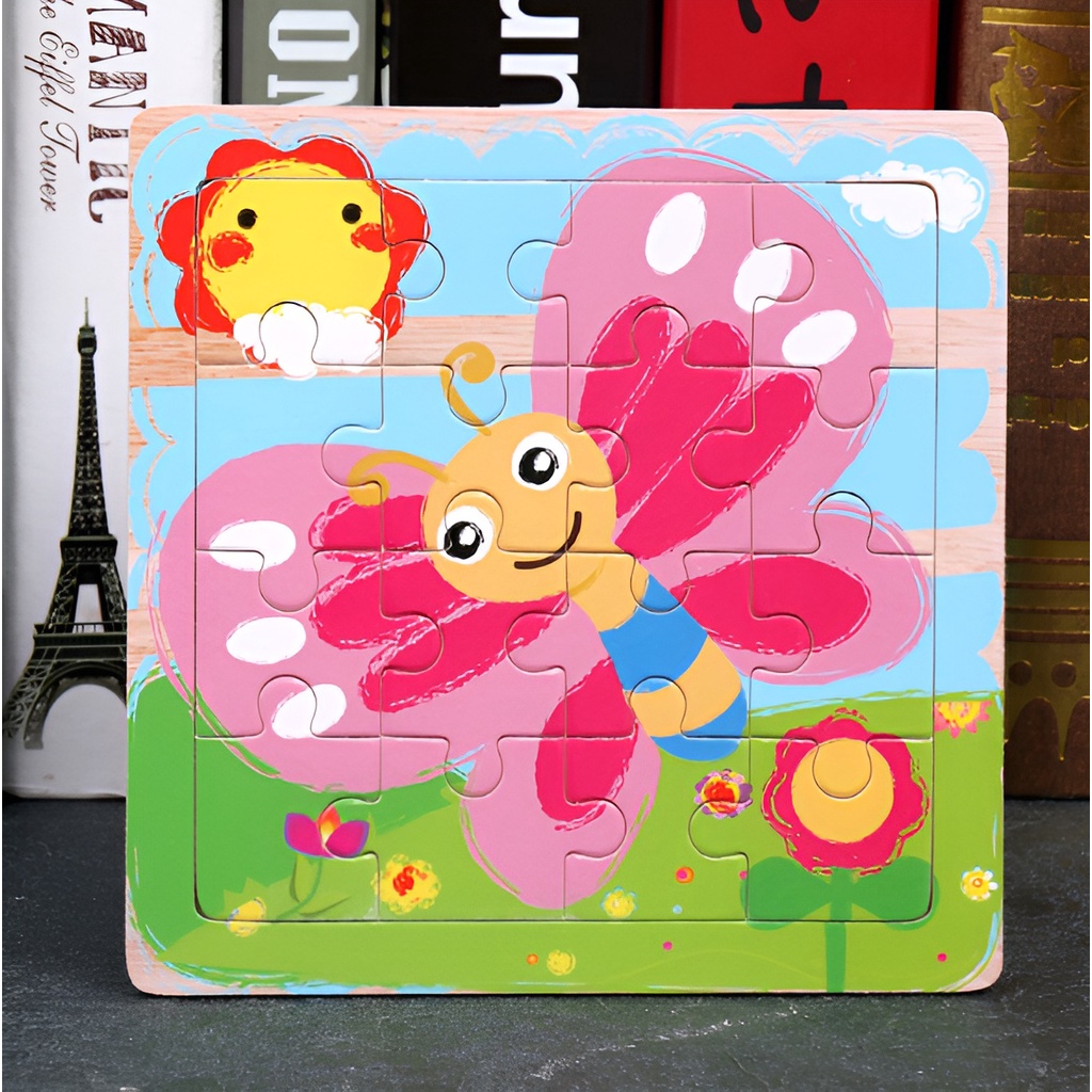 Wooden Puzzle 16pcs | Mainan Terbaru 2022 Puzzle Kayu | Kado Ulang Tahun Anak Laki Laki | Mainan Edukasi Anak Perempuan